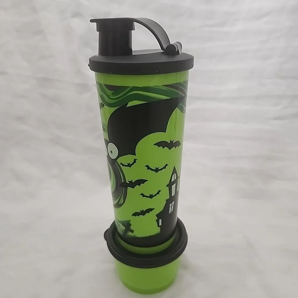 TUPPERWARE Spooktacular Snack Set 16 Oz TUMBLERS+SNACK CUPS & Lids Set Of 4 NEW